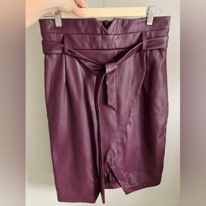 Dynamite PU leather plum colour skirt Sz Medium